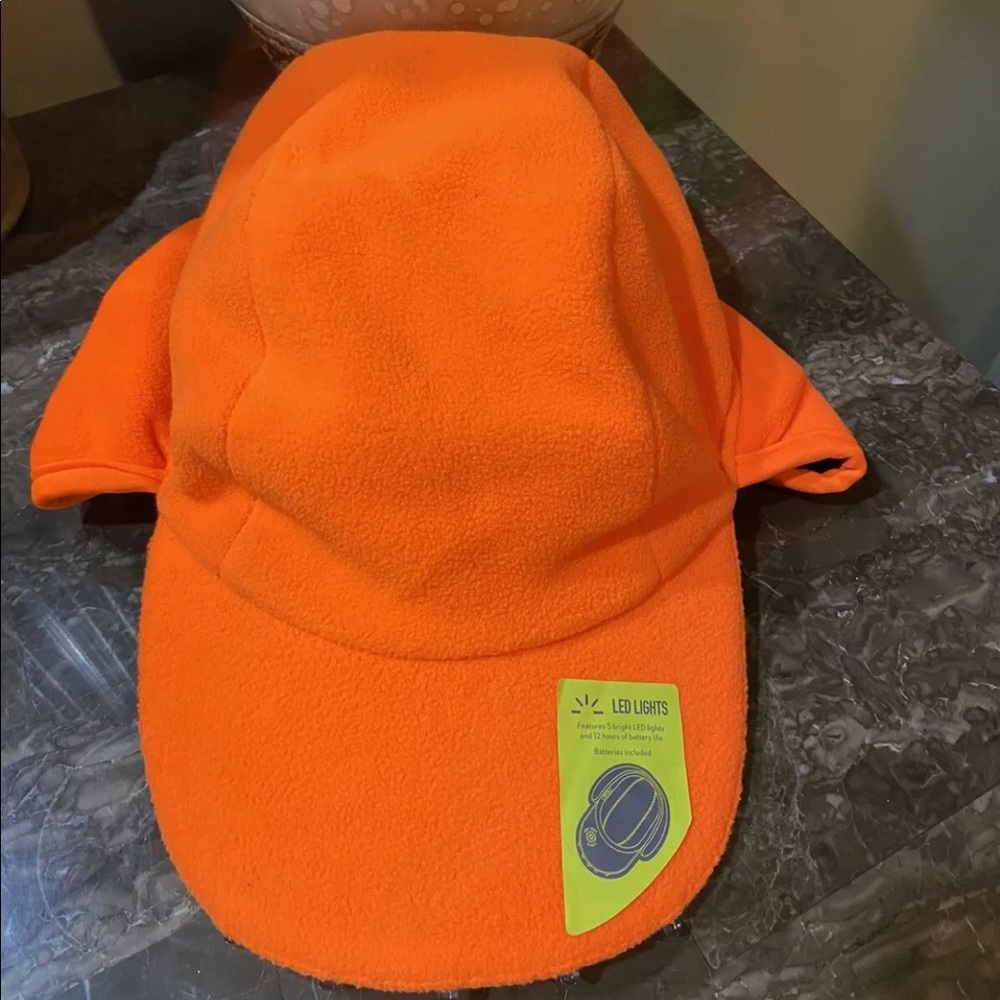 TEK GEAR Powercap LED Light Bright Orange Polyester Soft Hat Size M\L